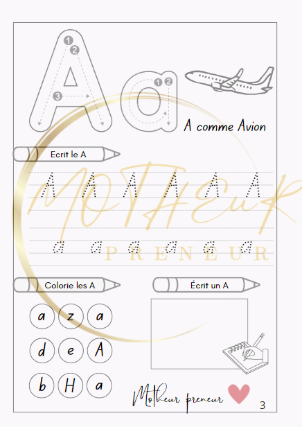 Livret apprendre à écrire les lettres de l'alphabet