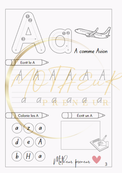 Livret apprendre à écrire les lettres de l'alphabet