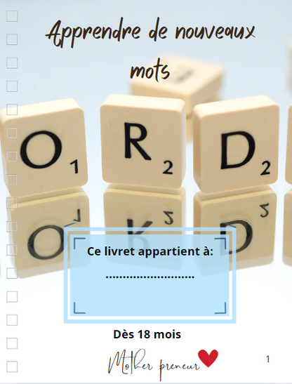 Livret Apprendre de nouveaux mots